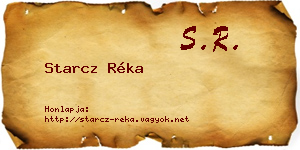 Starcz Réka névjegykártya